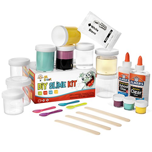 Slime Making Kit by Mr. E=mc2 | Slime Materials for 4+ DIY Slime: Liquid Glass Putty, Magic Slime, Butter Slime, Aqua Glow | Slime Kit w Slime Containers + ALL Kid-Friendly Slime Supplies for Kids