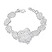Diamondo Elegant Flower Leaf Design Sterling Silver Dangle Bracelet with Charms Women