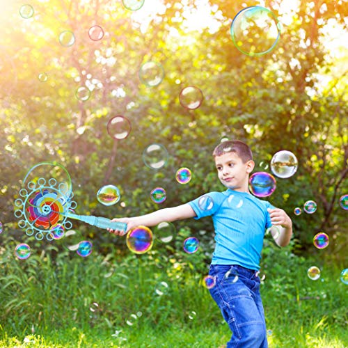 B bangcool Pinwheel Bubble Wand Set, Wind Spinner Bubble Blowing Toy Windmill Bubbles Maker for All Age Kids & Adults