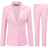 YUNCLOS Women's 2 Piece Office Work Suit Set One Button Blazer and Pants