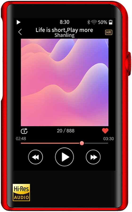 Shanling M2X Portable Music Player HiFi Music Player Bluetooth MP3 Player High Resolution Audio Player (Red)