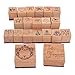 Christmas Stamps,Luckybird Wooden Stamps for kids for DIY Scrapbooking and Card Making 20 Kinds Wooden Rubber Stamp Set with 2 ink pad, for Decoration and for kids Fun bundles