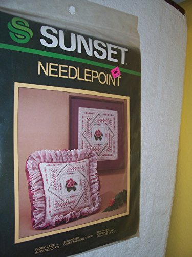 Sunset Ivory Lace Needlepoint Kit, Pillow or Wall Hanging Kit