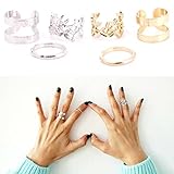 3pcs Fashion Leaves Gold Silver Metal Women Lady Knuckle Rings Set Kit