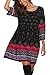 SE MIU Women Print Ethnic Bohemian Loose Casual Dress, Black, XXL