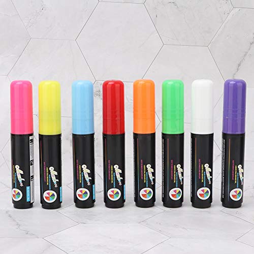 Fluorescent Pen 10mm Thick Refill 8 Colors Liquid Chalk Marker for Windows Displays, LED Board
