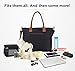 Breast Pump Bag for Work with Rich Tan Handles Staging Mat Sophisticated Design That Suits Workplace Thermally Lined Compartments Perfect Gift for New Moms (Solid Black)