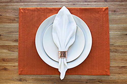 Alchemade Round Hammered Copper Napkin Rings (Set of 4) - by