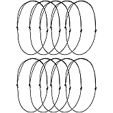 Leather Necklace Cord, Set of 10 Black Adjustable Leathers Cords Necklace Rope, Necklace Cords Jewelry Findings for DIY Jewelry Making 1.5mm Beading Beading Cords and Threads