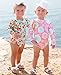 RuffleButts Baby/Toddler Girls Long Sleeve One Piece Swimsuit - Tropical Garden with UPF 50+ Sun Protection - 12-18m