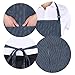 CHAMA 65% Polyester 35% Cotton Blue Pinstripes Adjustable Neck Strap Long Tie 2 Pockets Bib Apron For Men,Women Chef Baker Cooking Craft Garden Half Aprons for Servers Craftsmen -2 Pack (Blue)