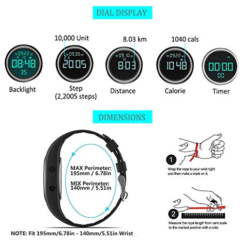 Simple Fitness Tracker [Swim Waterproof No APP Need] Step Counter