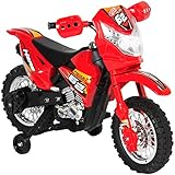 Best Choice Products 6V Electric Kids Ride On Motorcycle Dirt Bike W/ Training Wheels- Red