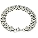 Trendsmax 11mm Mens Chain Flat Byzantine Silver Tone Stainless Steel Bracelet 7-11 inch