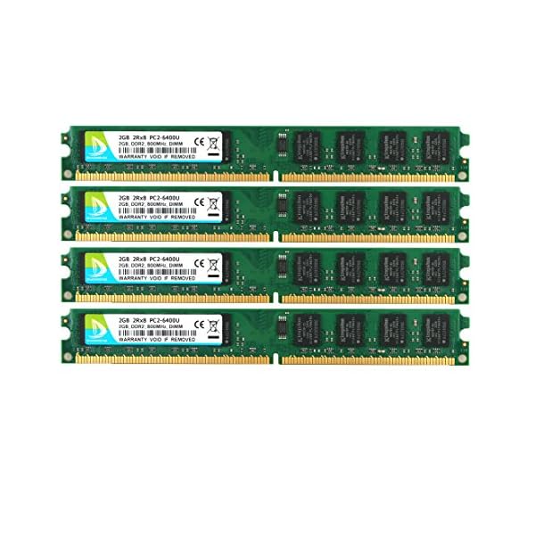 Duomeiqi 8gb Kit 4x 2gb 2rx8 Ddr2 800mhz Dimm Pc2 6300 Pc2 6400 Cl6 1 8v 240 Pin Non Ecc Unbuffered Desktop Memory Ram Module Compatible With Intel Amd System Kingfisher Computers