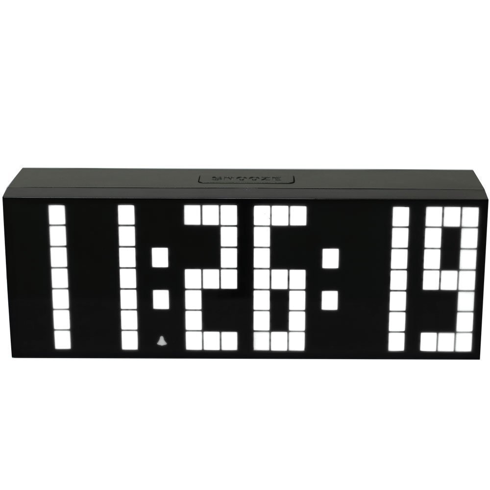 Redlution Digital Large Big Jumbo LED snooze wall desk Alarm clock with Thermometer Calendar timer indoor