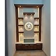 Devyom White Wooden Temple LED Light for Home and Office | Wall Hanging & Table Top Home Mandir/Designer Pooja Mandir