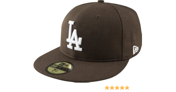 dodgers fitted hat brown