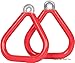 Swing Set Stuff Commercial Coated Triangle Trapeze Rings with SSS Logo Sticker, Red
