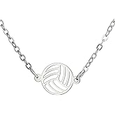 TEAMER Stainless Steel Volleyball Necklace Dainty Volleyball Pendant Fashion Sport Ball Jewelry For Team Athlete Coach Volleyball Lovers