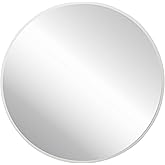 FrameWorks 24" Deluxe Contemporary White Circular Aluminum Mirror