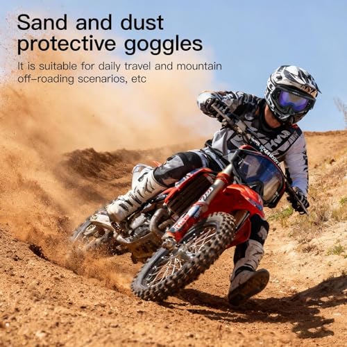 Dwitkul Motocross Goggles Motocross Mask Motocross Mask Motocros Motorcycle Goggles Dustproof MTB Enduro Mask for Motorcycle, ATV, Helmet Compatible