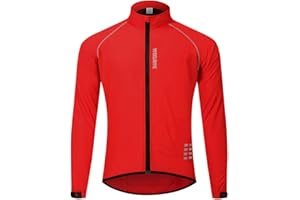WOSAWE Men's Cycling Wind Jacket Reflective Ultralight Windbreaker