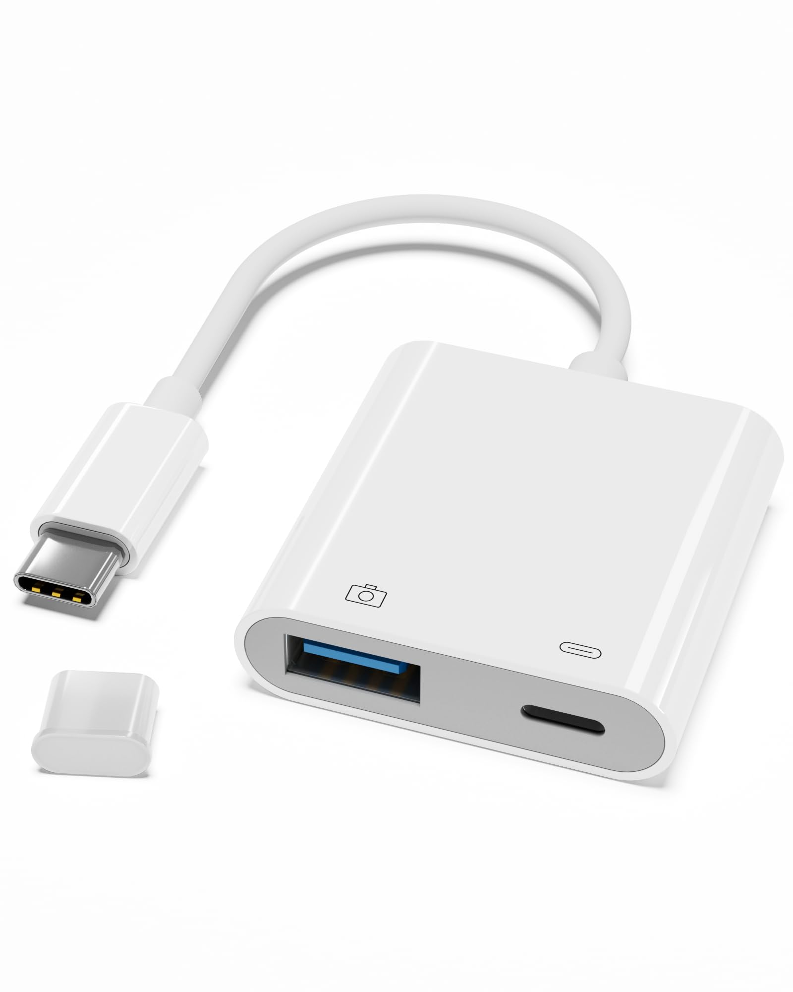 YOFEEPOP USB C to USB Camera Adapter with 30W PD Charging Port, OTG Cable Compatible with for iPhone 17/16/15 iPad Android Phone Tablet, USB 3.0 Female for Flash Drives, Keyboards, Mice, and More