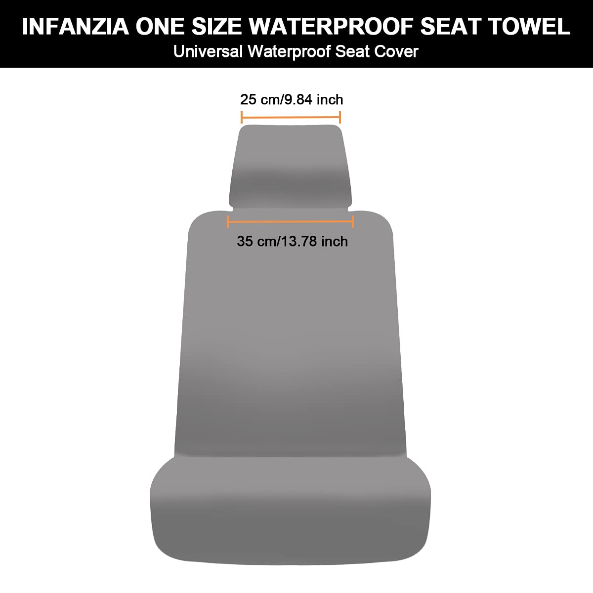 INFANZIA Premium Waterproof Seat Cover Towel Protector Neoprene Universal Fit, Upgraded 100% Washable & Removable Non-Slip Sweat Carseat Towel Covers, Perfect for Gym/Yoga/Workout（Black,1PCS
