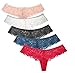 titivate women Sexy Thong Panty Bow Lace Underwear Pack Of 5 (XL)