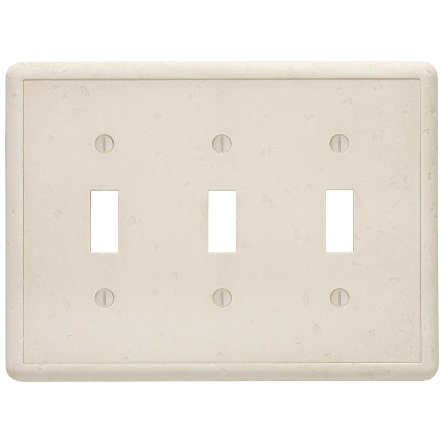Questech Light Switch Cover, Triple Toggle Wall Plate for Electrical Outlets, 3-Gang Triple Switch Plates Standard Size Receptacle Cover, Decorative Tumbled Texture, Sand