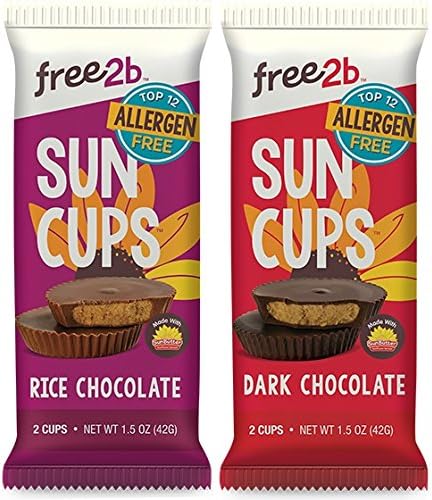 Sun Cups Dark (6) and Rice Milk (6) Chocolate, 1.5 Ounce (pack of 12 total)