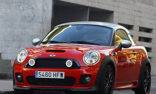 iJDMTOY Black Finish LED Rally Driving Lights with Halo Ring LED Daytime Running Lamp Assembly For MINI Cooper