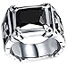 Men's Vintage Large Crystal Stainless Steel Dragon Claw Cross Ring Band Gothic Biker Knight Silver Black Size 11