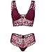 Undies Affair Women's 2 Piece Lingerie Set for Honeymoon Boudoir (Medium, Red)