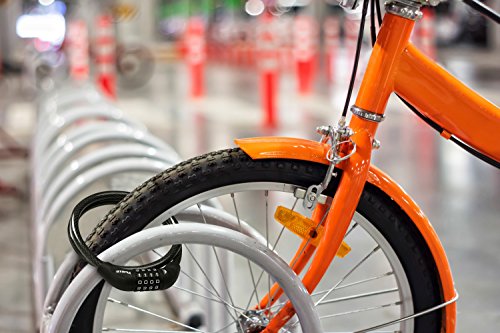 Utopia Home Bicycle Cable 4 Digit Combination Lock - 3 Feet - Lightweight - Black Color - Vinyl Coating - Black Cable Lock (1)