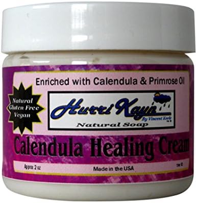 HurriKayn Natural Soap Calendula Healing Cream with Tea Tree & Primrose 2-oz Natural Moisturizer for The Face & Body
