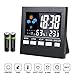 Samshow - Indoor Digital Thermometer - Weather Channel Thermometer, Temperature and Humidity Monitor with Alarm Clock, Time Date and Large Night Lighting LCD Screen Displaying,Battery Included