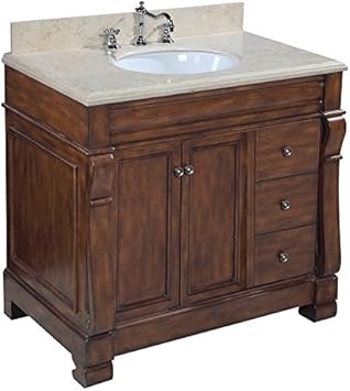 Westminster 36 Inch Bathroom Vanity Travertine Brown Includes A