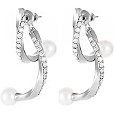 14K Gold Plated Pearl Dangle Earrings for Women Jewelry