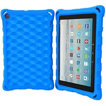 All-New Amazon Fire HD 8 Tablet Case (Compatible with 6th/7th/8th Generation Tablets, 2016 2017 2018 Releases) - DJ&RPPQ Anti Slip Shockproof Light Weight Protective Cover [Kids Friendly] - Blue