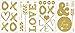 RoomMates Gold Love With Hearts And Arrows Peel And Stick Wall Decals,Multicolor