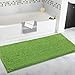 Extra Large Soft Plush Chenille Bathroom Runner Rug, Absorbent Microfiber Bath Mat, Machine Washable, Non-Slip Grip, Shag Carpet Great for Bath, Shower, Bedroom, or Door Mat (Green, 47/inch X27/'')