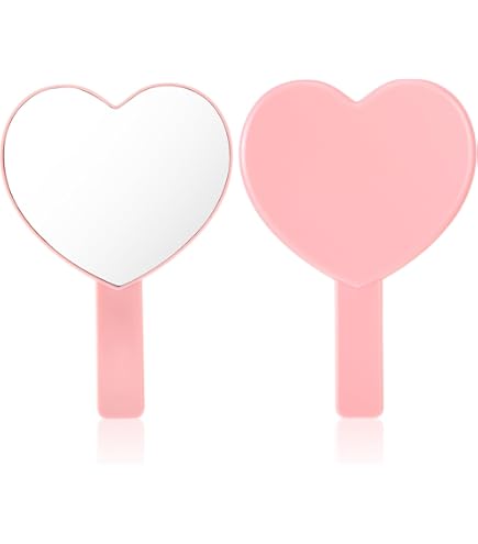 Amazon.com: TBWHL Heart-Shaped Travel Handheld Mirror, Cosmetic