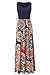 Zattcas Womens Summer Contrast Sleeveless Tank Top Floral Print Maxi Dress Navy Multi Large