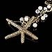 1Pcs Gorgeous Handmade Starfish Hairband Women Mermaid Headband Gold Crystal Beads Pearl Hair Jewelry Crown Bridal Wedding Hair Accessories
