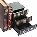 MyGift Stacked Books Wood Bookends, Desktop Organizer Drawer Units, Set of 2, Brown