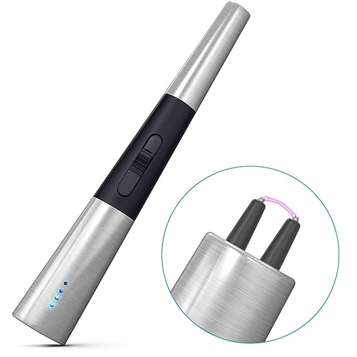 USB Lighter Rechargeable Electronic Arc Candle Lighter Klearlook Flameless Metal Lighter Windproof Splashproof Plasma Beam Lighter with LED Battery Display Safety Switch for Candle Gas Stove BBQ best USB lighter