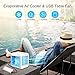 TRUSTECH Personal Air Cooler, USB Evaporative Coolers with Waterbox, Portable LED Table Fan, 3 Fan Speed, USB Charging, Ultra-Quiet Table Fan for Home Office Bedroom Kids