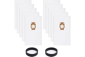 LOSKLENO 10 Pack Vacuum Cleaner Bags and 2 Belts Compatible with Kirby Vacuum Bags 204811, 204814, 205811 Style F, Fit for All Kirby Sentria Vacuum G Series, Avalir (10 Bags + 2 Belts)